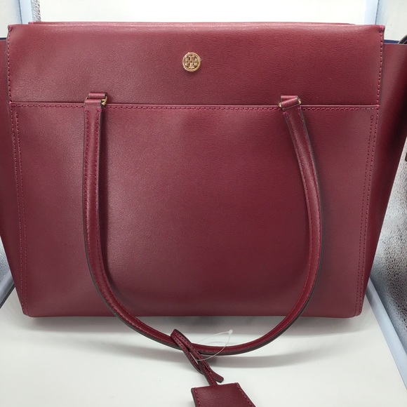 Tory Burch Handbags - New TORY BURCH Imperial Garnet leather Parker tote